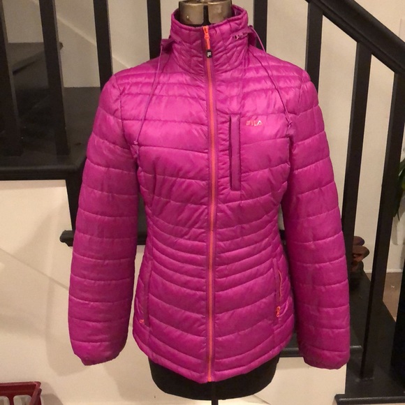 Orange Fila Channel Puffer Jacket Rare 